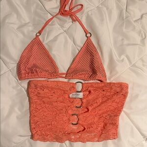 Outcast Coral Lace Women Top